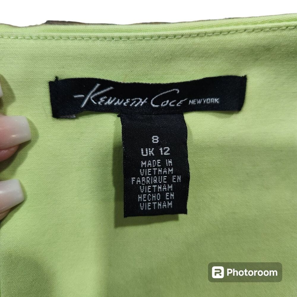 Kenneth Cole New York Mini Dress Wmn SZ 8 Exposed Zipper Y2K Preppy Melon Summer - Picture 6 of 7
